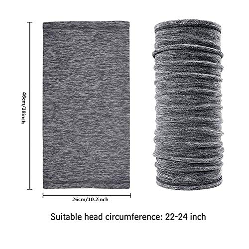 SYOURSELF Neck Warmer Gaiter, 2 Pack Fleece Ski Winter Balaclava Face Mask Scarf Cover for Cold Weather Windproof Winter Motorcycle(Grey+Purple) - Thumbnail 3