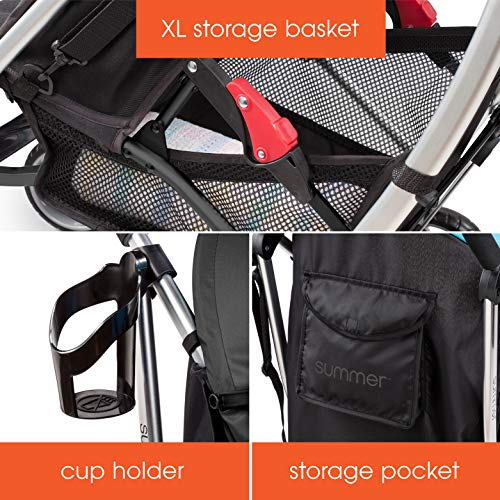 Summer 3Dlite Convenience Stroller, Blue, Lightweight Stroller With