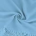 PHOTNO Fashion lace chiffon blouse long sleeve shirt women loose cotton tops t shirts S-XXXXXL (XXXL, Light blue)
