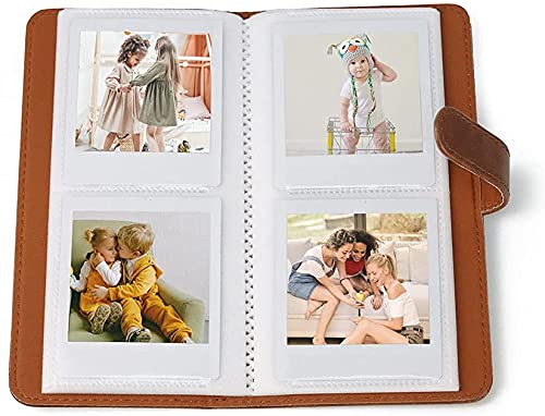 Berfea Mini Photo Album for Fujifilm Instax Square SQ6, 80 Pockets for Instax Square SQ1/SQ10/SQ20/SQ6 and SHARE SP-3 Polaroid Printers, Brown
