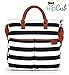 Hip Cub Diaper Bag Baby Changing Pad - Black/White Stripe W/Cute Tan Trim