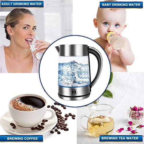 Vestaware Glass Electric Kettle,1.7L Electric Kettle-LED Display/Digital Variable Temperature Control/Keep-Warm Function, Hot Water Kettle with Auto Shut-Off and Boil-Dry Protection
