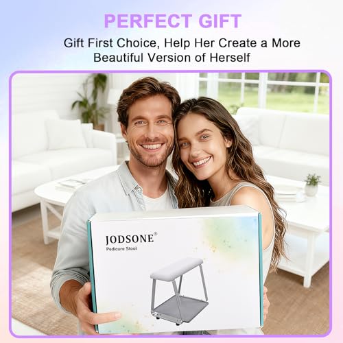 JODSONE Pedicure Foot Support with Soft Cushion, Stool, Nail Lifter, Removable Stainless Steel Pedicure Station, Home and Salon Use