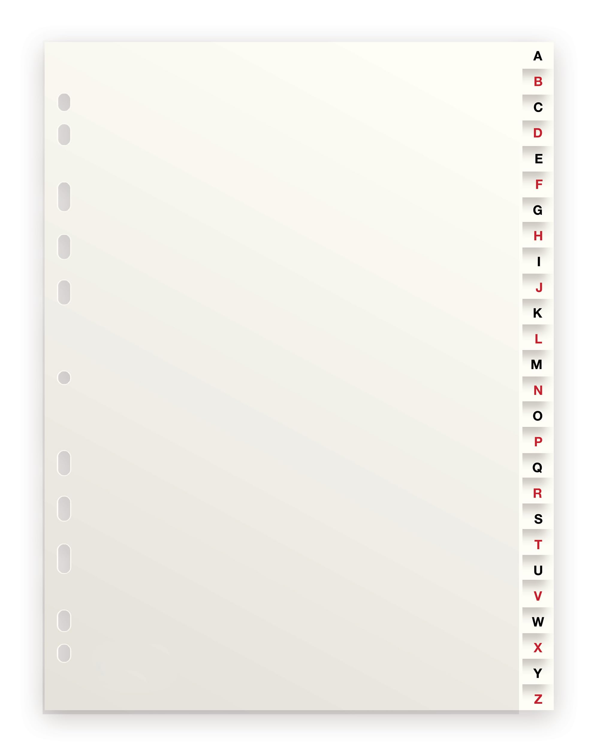 OXFORD 20 Packs of Alphabetic Dividers A4 26 Positions Satin Card Thickness 160 g White