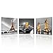 Kreative Arts - 3 Panel Paris Effiel Tower Canvas Painting Picture City Building London Bridge Big Ben Landscape Wall Art Modern Printing Ready to Hang (16x16inchx3pcs)