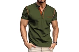 XYKJFIT Men's Henley Shirt Short Sleeve T-Shirt Casual Top Pullover Summer Lightweight Mens Tee Shirts with Button S-XXL