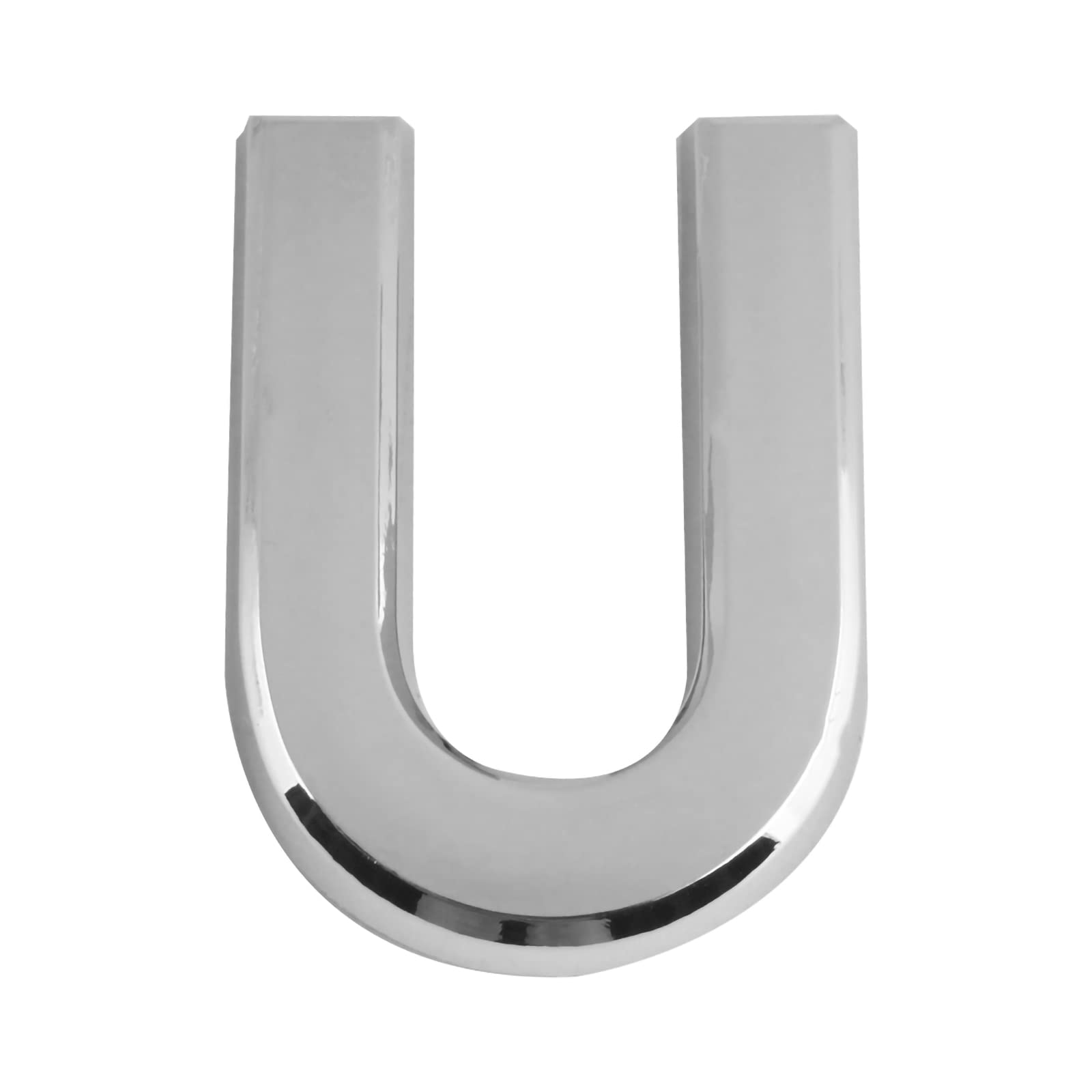 Larcele 1.96inch/5cm Self-Stick Modern House Number ABS Address Numbers Silver Mailbox Number 3 Pieces MPH-04(Letter U)