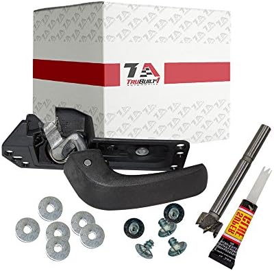 T1A Interior Textured Door Handle Kit, Fits Inside Front Left Driver's Side Replacement for 2007-2014 Chevy Silverado and GMC Sierra, Textured Black, T1A 20833606