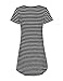 OURS Women's Scoop Neck Stripes Short Sleeves Casual Jersey Shift Dress (XXL, Black)