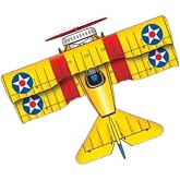 Xkites MicroKite Planes Bi-Plane 4.75 inch Yellow Kite