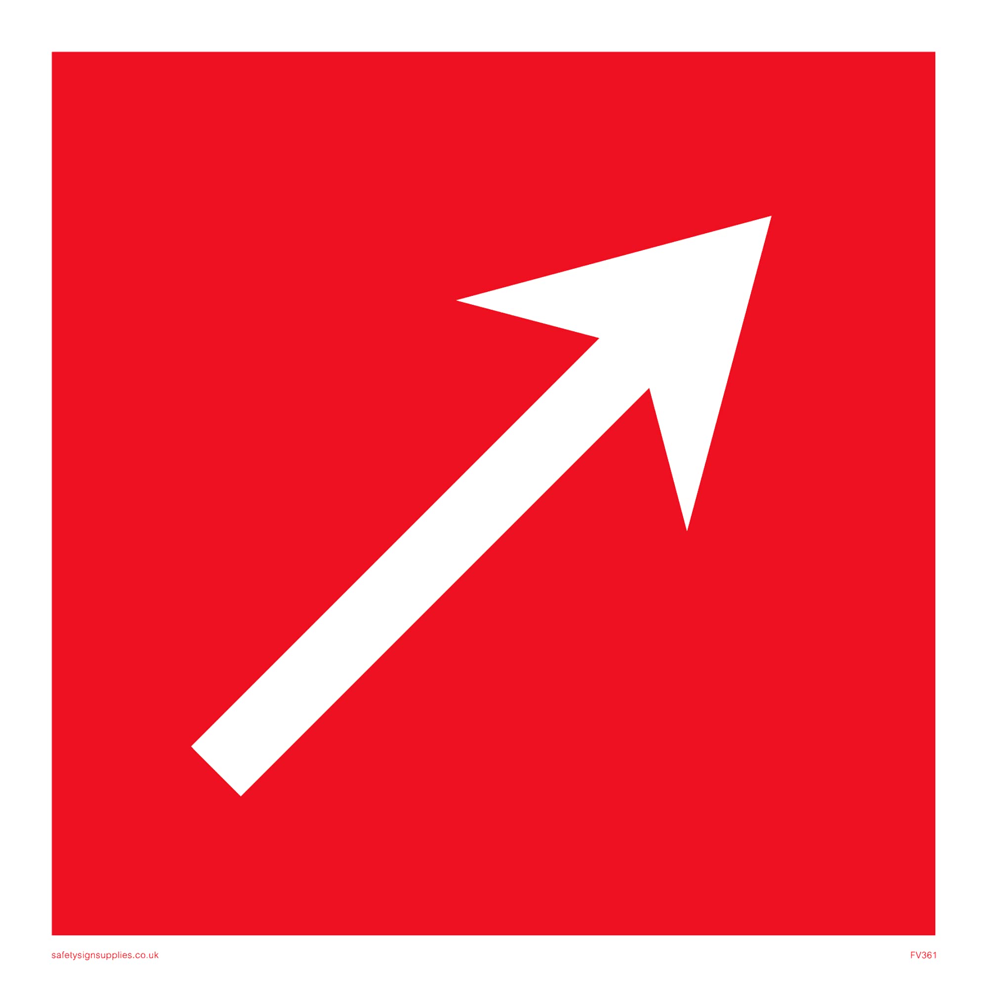 Pack of five - Diagonal Fire Equipment Arrow Sign - 150x150mm - S15