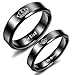 Tungary Tungsten Rings for His Queen & Her King Crown Couple Wedding Bands Engagement Promise Rings