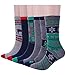 Women's Crew Socks Fashion Ladies Christmas Socks for Casual Holiday 6 Pack