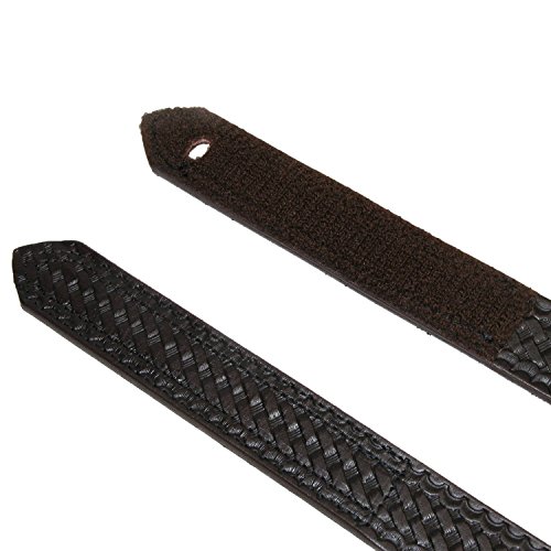 Boston Leather Men's Big & Tall Leather Basketweave Hook and Loop Mechanics Belt