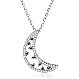 925 Sterling Silver Moon Star Earrings Necklace For Women Romantic