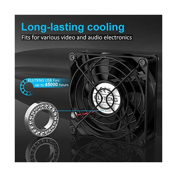 ELUTENG-80mm-Fan-with-LMH-3-Level-Speed-Switch-Metal-AC-Adapter-Fan-Cooling-Radiator-2900-RPM-Portable-AC-Adapter-Powered-Desktop-Fan-for-LaptopTV-BoxAV-cabintPS4-Black ELUTENG 80mm Fan with L/M/H 3 Level Speed Switch Metal AC Adapter Fan Cooling Radiator 2900 RPM Portable AC Adapter…
