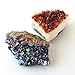 JIC Gem 2 Piece Druzy Set: 1 Heat-Treated Citrine Druzy Specimen and 1 Rainbow Titanium Coated Amethyst Druzy Specimen (1.5-3 Inches)