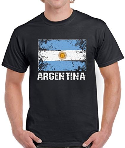 Vizor Men's Argentina Flag T Shirt Argentinian Flag Soccer Shirts for Men