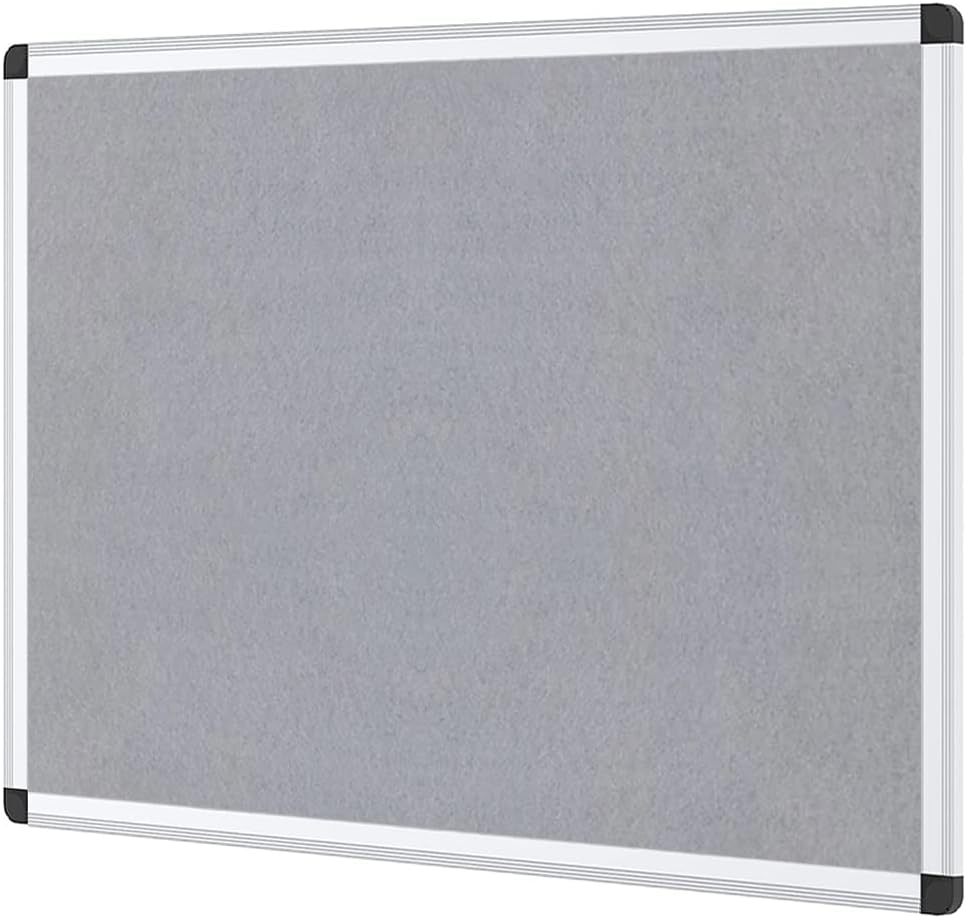 VIZ-PRO Notice Board Grey Felt 90x60 cm with Aluminium Frame