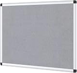 VIZ-PRO Notice Board Grey Felt 90x60 cm with Aluminium Frame