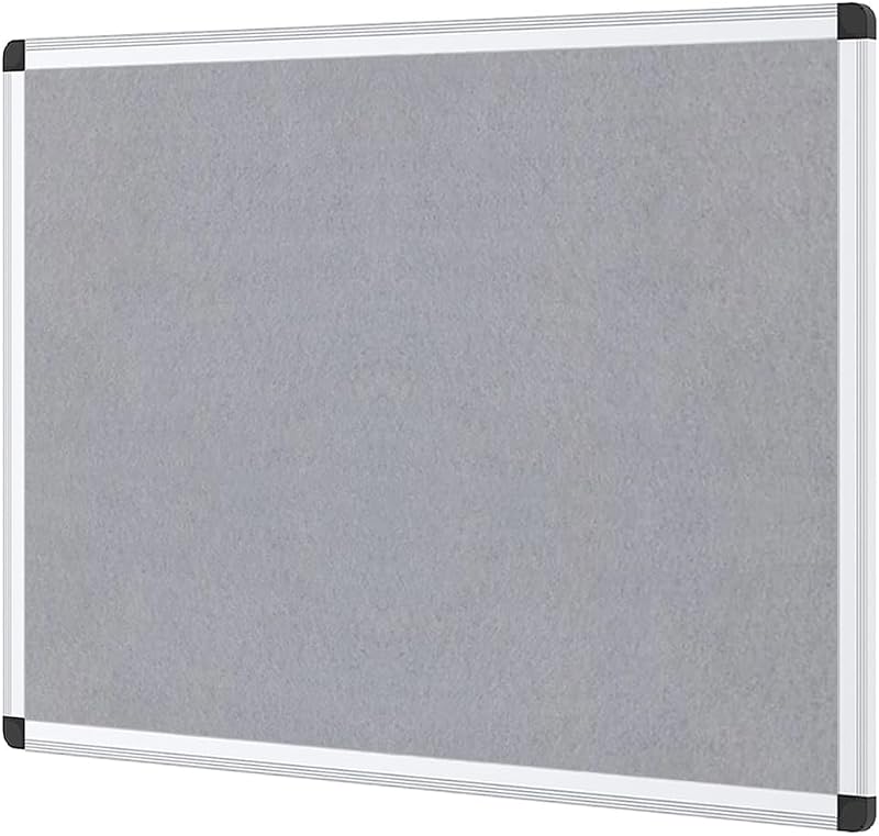 VIZ-PRO Notice Board Grey Felt 90x60 cm with Aluminium Frame