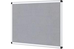 VIZ-PRO 36'' X 24'' Notice Board Felt Gray Board Office Message Board Aluminium Frame