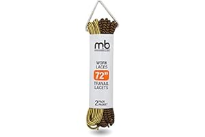 M&B Work Boot Laces 2 Pack, 72", brown