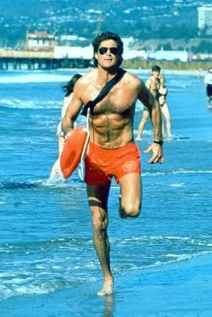 David Hasselhoff iconic running along beach as Mitch from Baywatch 