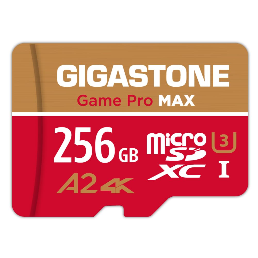 【For Switch 1 Only】GIGASTONE 256GB Micro SD Card, Game Pro MAX, Up to 130/85 MB/s, MicroSDXC for Nintendo-Switch 1, SteamDeck, 4K UHD Video, UHS-I A2 V30 U3 C10 with Adapter【5-Years Data Recovery】