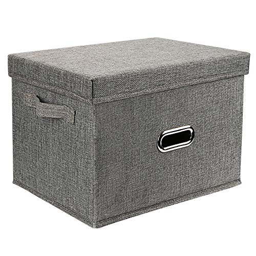 Redmoo Aufbewahrungsbox, Faltbare Leinentuch Kleidung Ablagekorb, mit
