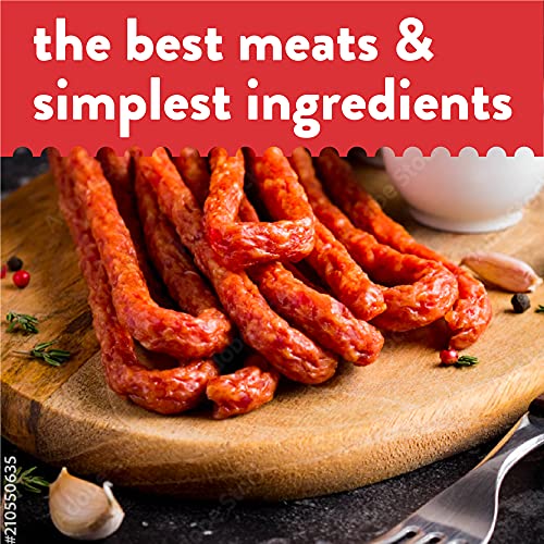 BIGOES 6 Feet Long Meat Loops Gluten Free 7g Protein Keto Snacks, Low Carb, Polish Kabanos