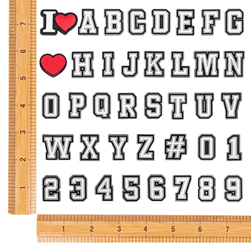 74+2 Pcs Letters Numbers Shoe Charms, Double AZ Letters & 09 Numbers Charms for Clogs
