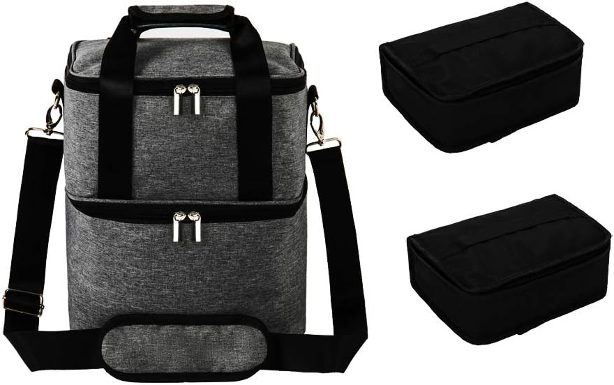 Breast Pump and Accessories Bag with 2 Insulated Compartments (Dark-Grey)