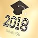 Hallmark Graduation Thank You Notes, 20 Notecards and 20 Envelopes (2018 Gold and Black Mortarboard)