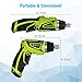 Powerextra Cordless Rechargeable Screwdriver 3.6-Volt 1500mAh Li-ion MAX Torque 6N.m Screw Power Gun with 6+1 Torque,30pcs Driver Bits,USB Charging Cable,Wine Opener