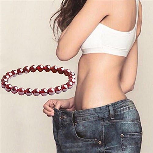 JOW Fashion Pure Natural Garnet Bracelet Jewelry Gemstone Round Beads Bracelet
