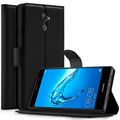 Huawei mate 10 lite / Huawei Nova 2i case, KuGi ultra-thin MX style PU Cover + TPU Back Wallet stand Case For Huawei mate 10 lite / Huawei Nova 2i smartphone (Black)