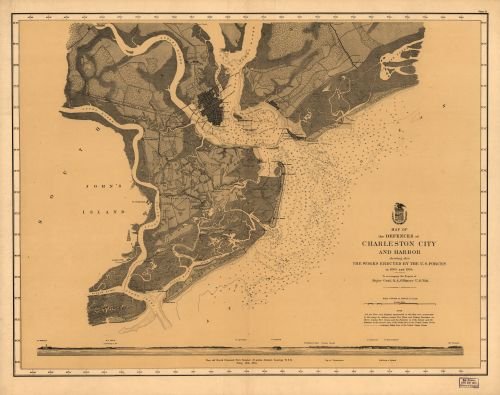 1860 Map of the defences of Charleston city and harbor, showing also the works erected by the U.S. f