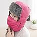 KOBWA Unisex Winter Trapper Hat Ushanka Trooper Bomber Cap with Ear Flap Chin Strap Mask for Skiing/ Hunting/ Outdoor Work- Black