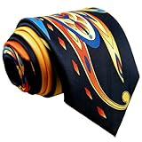 Shlax & Wing Mens Ties Neckties Pattern Black Yellow Blue 100% Silk Jacquard Woven Handmade