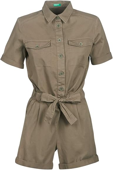 beige dungaree dress