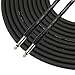 GLS Audio 20 Foot Guitar Instrument Cable Slim-Grip Series - 1/4 Inch TS to 1/4 Inch TS Black Rubber Molded Patch Cable - 20 Feet Pro Cord - Single
