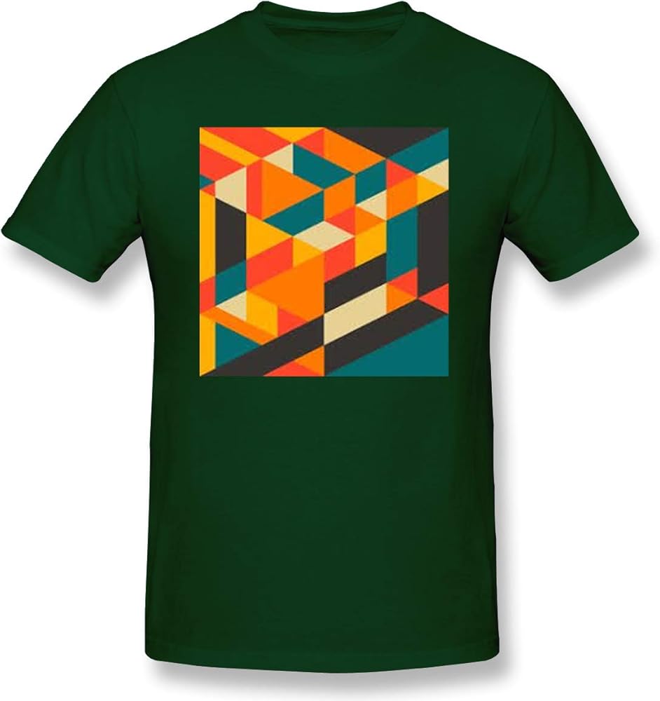 Gawerlon Abstract Art Style T Shirt Forest Green With Short Sleeve 7529 Pilihax