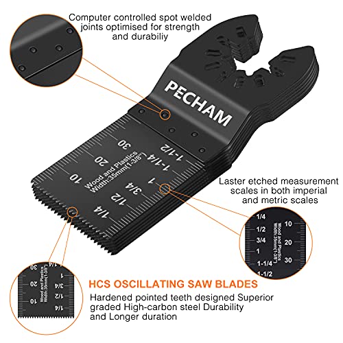 PECHAM 45PCS Universal Wood Oscillating Multitool Quick Release Saw
