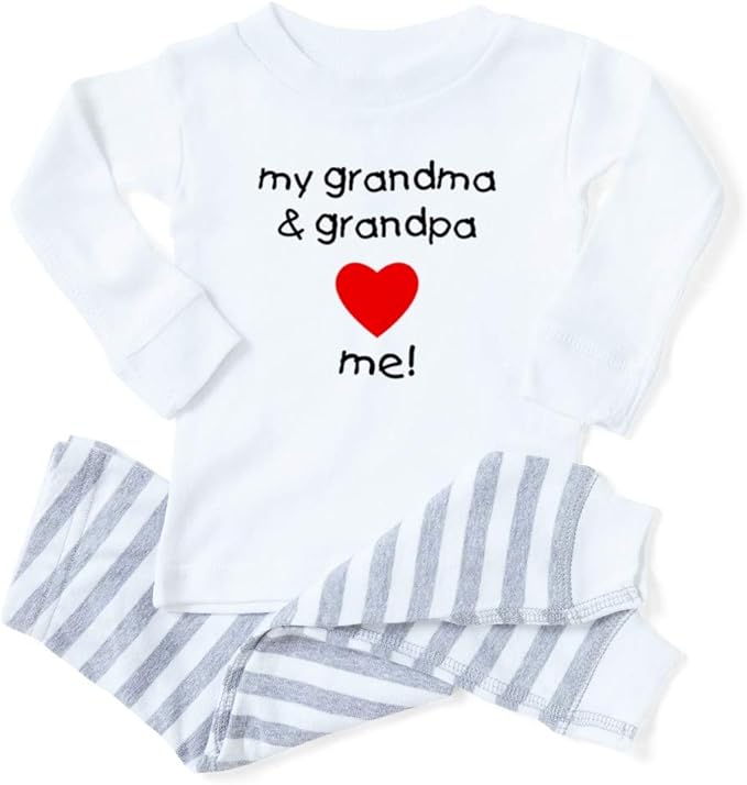 Amazon.com: CafePress My Grandma and Grandpa Love Me Baby Pajamas: Clothing