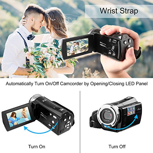 KINGEAR KG005 Mini DV C8 16MP High Definition Digital Video Camcorder DVR 2.7'' TFT LCD 16x Zoom Hd Video Recorder Camera 1280 x 720p Digital Video Camcorder(Black)