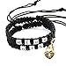 Couples Bracelets, HOBOYER Upgrade Handmade Braided HIS and Hers Couple Bracelet for Him and Her with Key and Lock Charms Bracelets Set Couples Gifts (Black & Black)