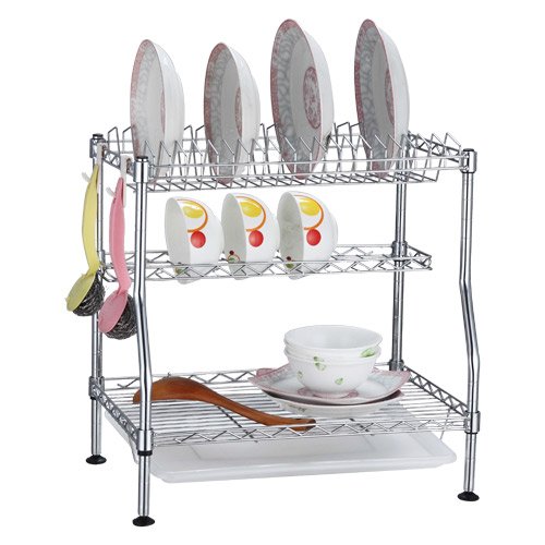 Welland Adjustable 3 Tiers Dish Drying Rack, Utensil Drying Rack, Large