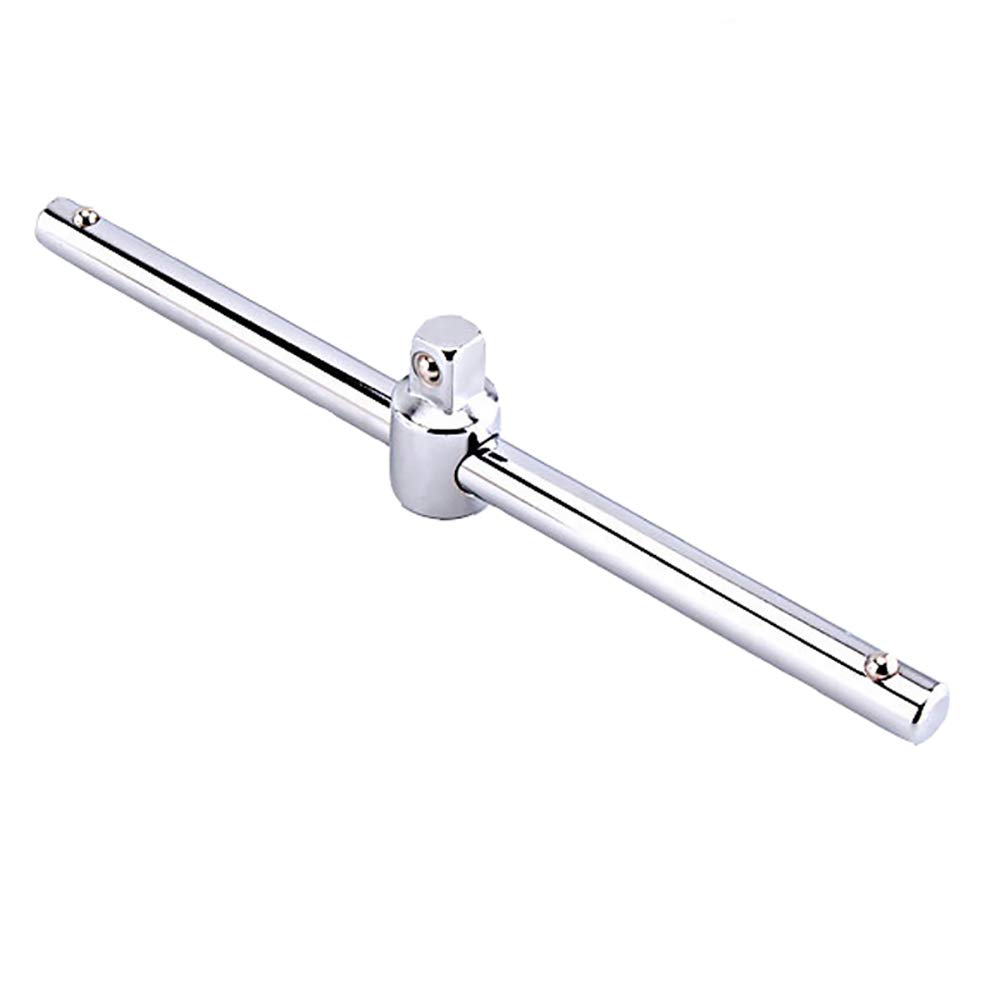 tooloflife T-Handle Square Drive T Bar Socket Wrench Sliding Slide Bar Socket Wrench for Vehicle Maintenance (3/8")