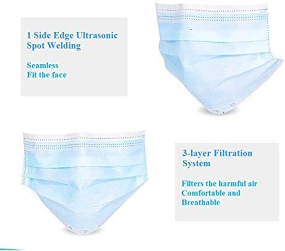 Yualice Ply Disposable Fаce Mаsk with Elastic Ear Loops - Mаsk - Soft & Comfortable Filter Safety Mаsk for Dust Protection